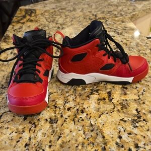 Jordan Kids Red and Black Sneakers